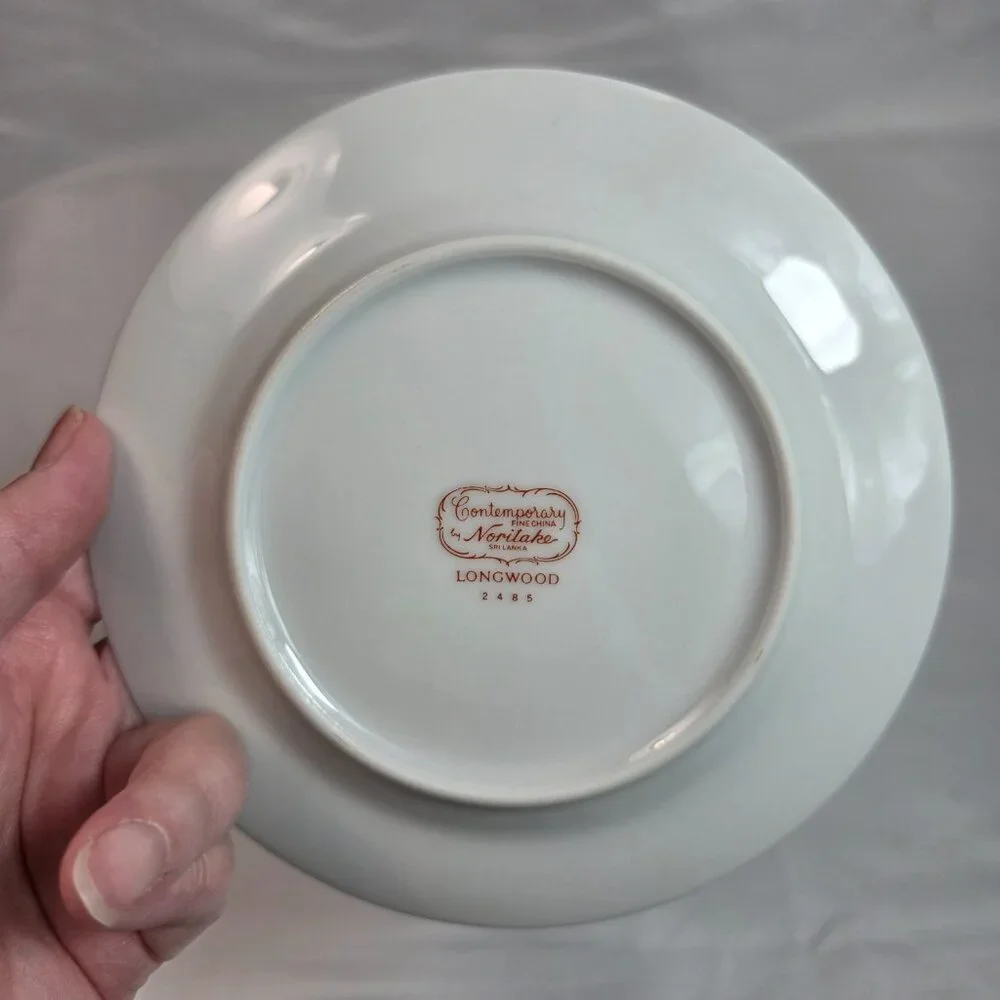 FOUR Noritake Longwood #2485 Bread Plates Purple, Blue & Yellow Flowers